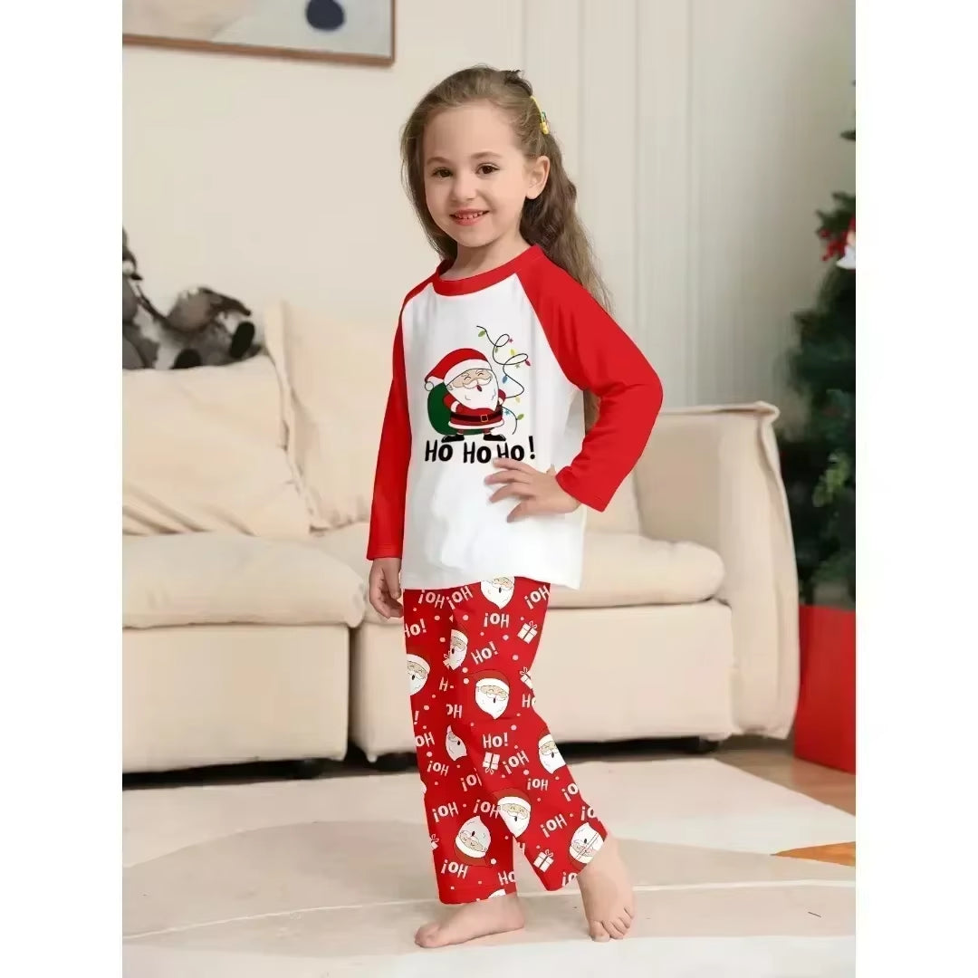 Christmas Pajamas Cute Santa Claus Print Parent-Child Matching Clothing Set Baby Boys Girl Clothes New Year Costumes Family Look