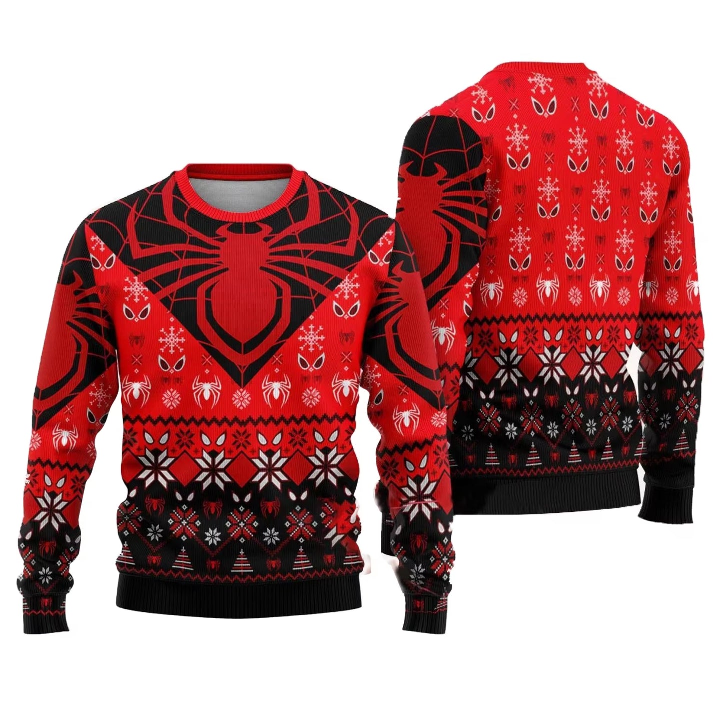 Spider Punk New Year Christmas Gift Ugly Sweater Hot Selling Autumn and Winter Oversized Pullover Men'S Christmas 2024 Women Top