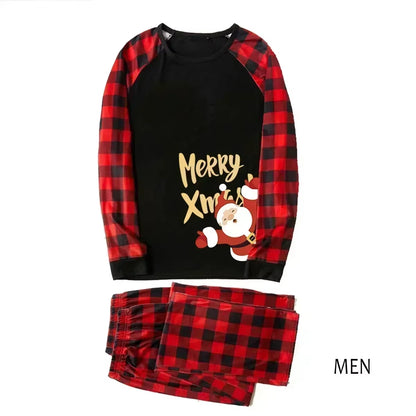 Merry Xmas 2024 Family Matching Outfits Santa Claus Print Mom Dad Kids Clothing Set Sleepwear Baby&Dog Romper Christmas Pajamas